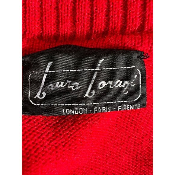 Vintage Laura Lorani Womens Cardigan Sweater Red Wool Surplice Long Sleeve EU 42 - Picture 12 of 12